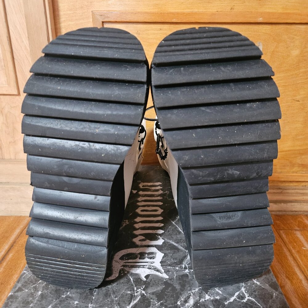 LIKE NEW DEMONIA Kera-130 White Platform Boots - Picture 6 of 8